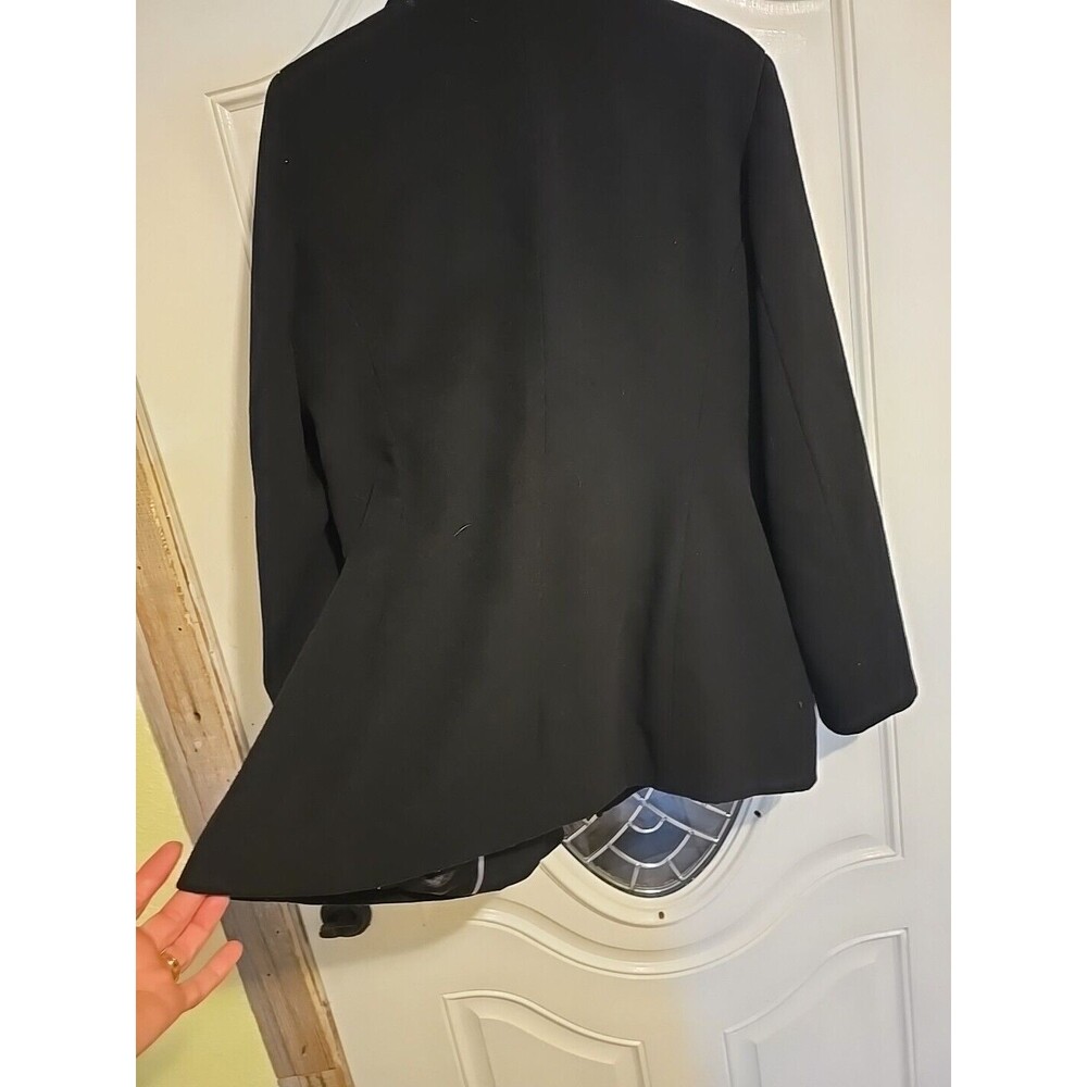 Calvin Klein Jacket Womens Double Breasted 60% Wool Black Pea Coat Size 14 - Picture 6 of 8